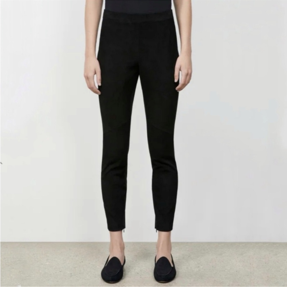 LAFAYETTE 148 NEW YORK Murray Ink Suede Skinny Moto Pant